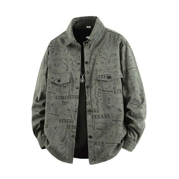 HOMADLES Lightweight Rain Jacket Men Full Zipper Casual Print Aathletic Jacket Men Relaxed Fit Plus Size Windbreaker Jackets for Men Army Green 5XL