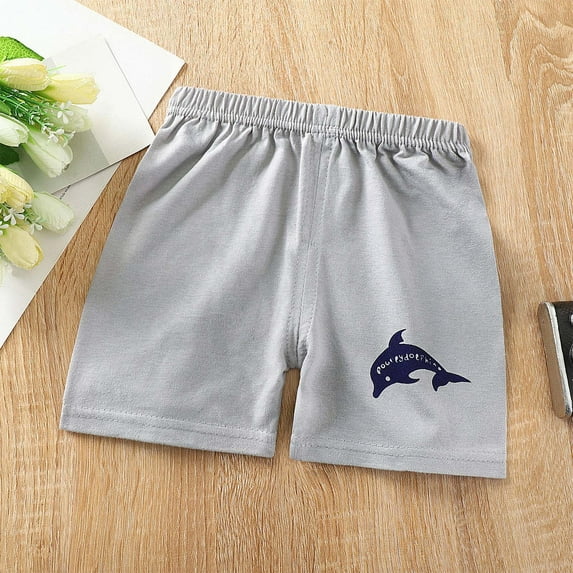 HOMADLES Little Boys Shorts Gym Elastic Soft Casual Shorts Gray 3-4T