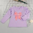 thumbnail image 1 of HOMADLES Long Sleeve Shirts for Toddler Girls Lightweight Round Neck Graphic Printing Casual Pullover, Basic Shirt Purple 4 T, 1 of 3