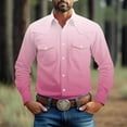 thumbnail image 1 of HOMADLES Men Shirts Long Sleeve&nbsp;Button Up Linen Gradient Lapel Lightweight Button Shirts Pink 2XL, 1 of 8