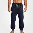 thumbnail image 1 of HOMADLES Men's Casual Jogger Pants Elastic Waist Loose Fit Sports Pants Solid Color Side Pockets Athletic Pants Navy Size L, 1 of 6