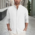 thumbnail image 1 of HOMADLES Men's Long Sleeve Button Shirts Breathable Collar Solid Slim Button Shirts White L, 1 of 6