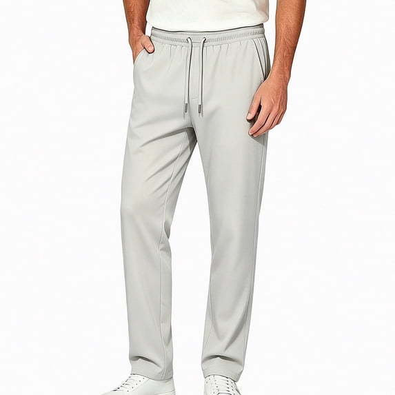 HOMADLES Men's Quick Dry Sweatpants Elastic Waist Drawstring Straight Leg Casual Pants Lightweight Breathable Sports Pants Khaki Size 3XL