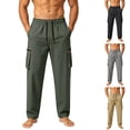 thumbnail image 1 of HOMADLES Men's Straight Leg Cargo Pants Relaxed Fit Quick Dry Work Pants Elastic Waist Lightweight Athletic Pants Army Green Size XS, 1 of 5