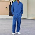 thumbnail image 1 of HOMADLES Men's Tracksuits 2Pcs Set, Casual Zipper Pullover Jogging Pants Tracksuit Men Leisure Suits Blue M, 1 of 9