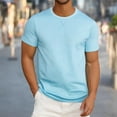 thumbnail image 1 of HOMADLES Men’s and Big Men’s Casual T-shirt Summer Crewneck Lightweight Soft Short Sleeve Light Blue 4XL, 1 of 6