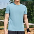 thumbnail image 1 of HOMADLES Mens T-Shirt Short Sleeve Solid Lightweight Crewneck Slim Fit Soft Stretch Summer Tee Green 3XL, 1 of 5