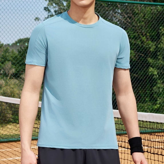 HOMADLES Mens T-Shirt Short Sleeve Solid Lightweight Crewneck Slim Fit Soft Stretch Summer Tee Green 3XL