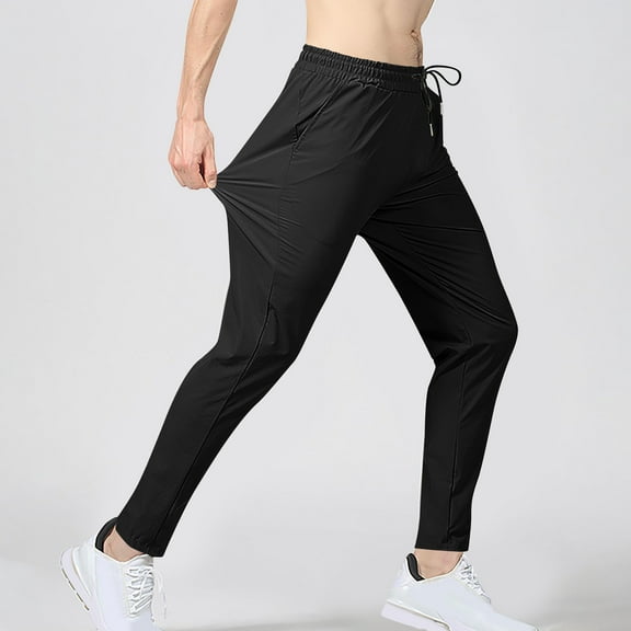 HOMADLES Men's and Big Men’s Jogger Pants Slim Fit Lightweight Athletic Fitness Outdoor Hiking Pants Jogger Pants Black M