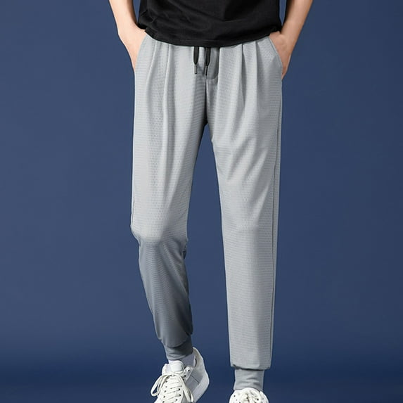 HOMADLES Men’s and Big Men's Stretch Joggers Elastic Waist Solid Pockets Stretch Breathable, Sweatpants Gray