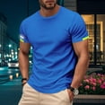 thumbnail image 1 of HOMADLES Men’s and Big Men’s T-shirt Ice Silk Lightweight Round Neck Thin Mesh Short Sleeve Blue 3XL, 1 of 9