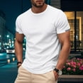 thumbnail image 1 of HOMADLES Men’s and Big Men’s T-shirt Ice Silk Lightweight Round Neck Thin Mesh Short Sleeve White L, 1 of 9