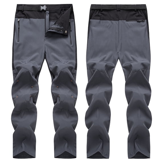 HOMADLES Men's and Big Men's Work Sports Pants Outdoor Sports Climbing Pants Breathable Hiking Workout Color Block Trousers Gray 2XL