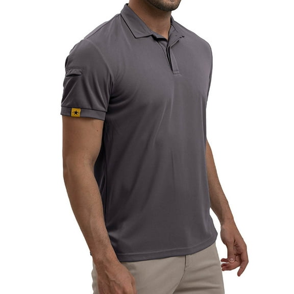 HOMADLES Men's and Big Men's polo Shirts Soft Stretch Solid polo Shirt Gray L