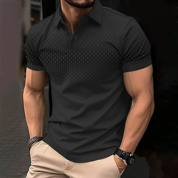 HOMADLES Men's and Big Men's polo Shirts Stretch Soft Solid polo Shirt Black 2XL