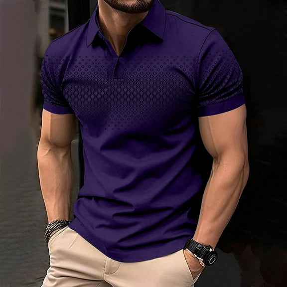 HOMADLES Men's and Big Men's polo Shirts Stretch Soft Solid polo Shirt Purple 2XL