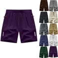 thumbnail image 1 of HOMADLES Mens Athletic Shorts Lightweight Reflective Strip Elastic Waist Running Shorts Stretch Soft Basketball Shorts for Outdoor Sports Purple Size S, 1 of 5
