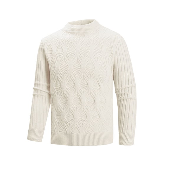 HOMADLES Mens Big and Tall Sweater Mens Vintage Sweatshirt for Men Cable Knit Plaid Shirt Outdoor Casual Outdoor Casual White