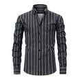 thumbnail image 1 of HOMADLES Mens Button Down Shirts Cardigan Long Sleeve Casual Lapel Solid Button Shirts Black M, 1 of 3