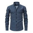 thumbnail image 1 of HOMADLES Mens Button Down Shirts Cardigan Long Sleeve Casual Lapel Solid Button Shirts Navy XL, 1 of 3