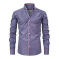 thumbnail image 1 of HOMADLES Mens Button Down Shirts Long Sleeve Cardigan Casual Lapel Solid Button Shirts Navy L, 1 of 3