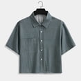 thumbnail image 1 of HOMADLES Mens Button Down T Shirt for Men Short Sleeve Shirts Men Summer Plaid Shirt Casual Tee, Army Green XL, 1 of 5