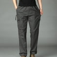 thumbnail image 1 of HOMADLES Mens Cargo Pants Solid Straight Loose Elastic Waist Multiple Pockets Breathable Soft Cargo Pants Gray M, 1 of 7
