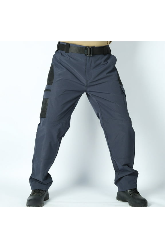 Mens Cargo Pants Warm and Flannel Straight Leg Waterproof Jogger Outdoors Multiple Pockets Cargo Pants Gray