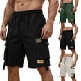 thumbnail image 1 of HOMADLES Mens Cargo Shorts Multi-pocket Lightweight Loose Fit Athletic Shorts for Outdoor Running Khaki Size S, 1 of 9