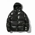 thumbnail image 1 of HOMADLES Mens Casual Padded Jacket Heavyweight Winter Warm Thicken Quilted Puffer Reflective Down Jacket Outerwear Black 5XL, 1 of 4