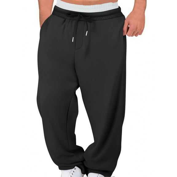 HOMADLES Mens Sweatpants for men with Pockets Elastic Waist Casual Jogger Sports Pants for Men Outdoor Hiking Sweatpants Black