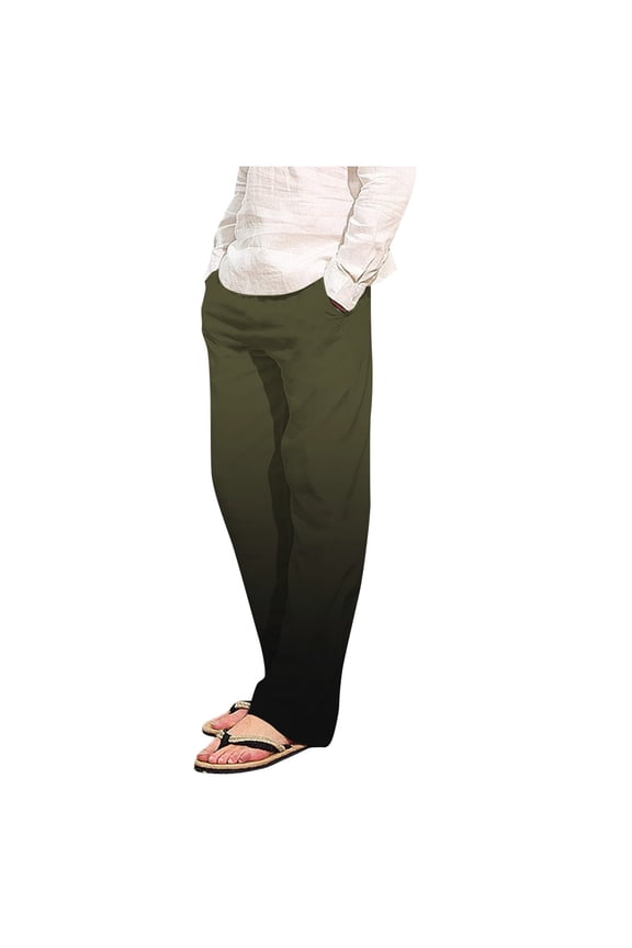 Mens Casual Pants Gradient Casual Fitness Hiking Jogger Pants for Men Green XL