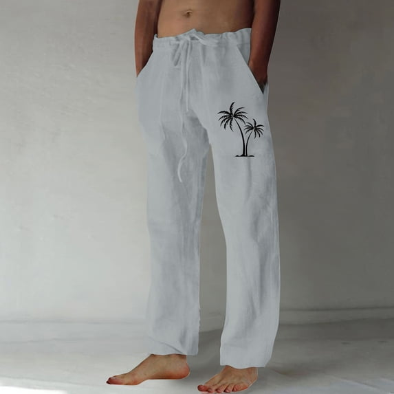 HOMADLES Mens Casual Sweatpants Solid Elastic Waist Straight Leg Athletic Pants Outdoor Jogger Pants Gray S