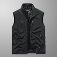 thumbnail image 1 of HOMADLES Mens Casual Vest, Stand Collar Sleeveless Jacket for Men Mesh Lightweight and Breathable Zipper Workwear Black XL, 1 of 3