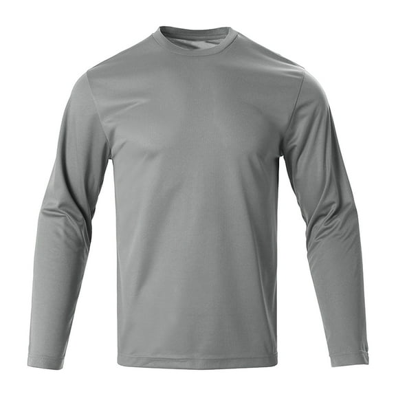 HOMADLES Mens Fashion Tops, Solid Soft Crewneck Long Sleeve Shirt for Men Tops Gray XL
