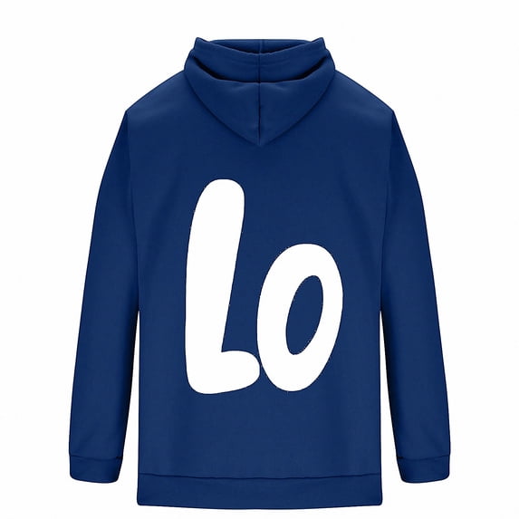 HOMADLES Mens Graphic Hoodies Pullover Loose Fit Long Sleeve Hooded Sweatshirt Casual Tops Blue Size XL