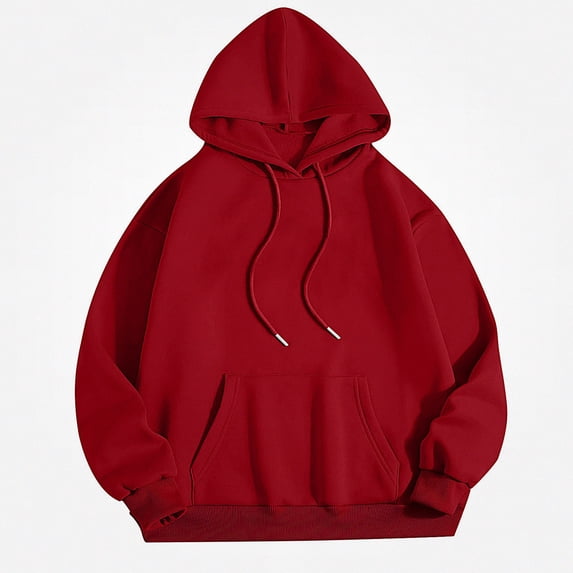 HOMADLES Mens Graphic Hoodies Pullover Loose Fit Long Sleeve Hooded Sweatshirt Casual Tops Red Size L