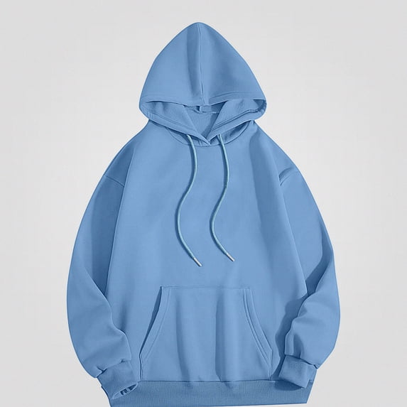 HOMADLES Mens Graphic Hoodies Pullover Loose Fit Long Sleeve Hooded Sweatshirt Casual Tops Sky Blue Size L