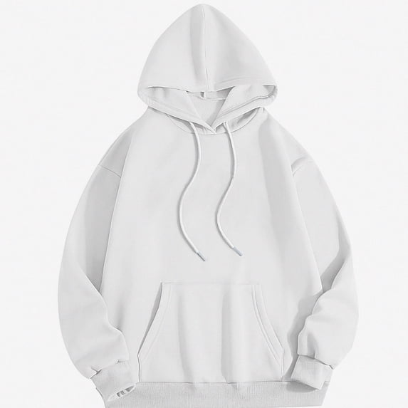 HOMADLES Mens Graphic Hoodies Pullover Loose Fit Long Sleeve Hooded Sweatshirt Casual Tops White Size M