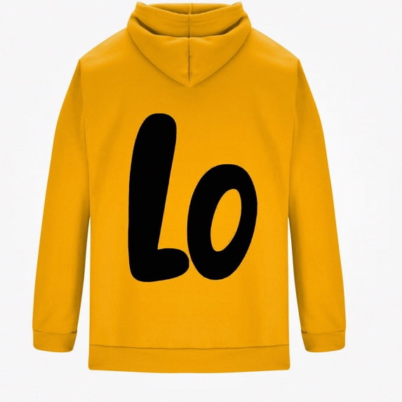 HOMADLES Mens Graphic Hoodies Pullover Loose Fit Long Sleeve Hooded Sweatshirt Casual Tops Yellow Size 2XL