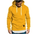 thumbnail image 1 of HOMADLES Mens Hoodie Long Sleeve Pullover Casual Athletic Hoodies for Men Outdoor Hiking with Pocket Hooded Sweatshirts Yellow M, 1 of 5