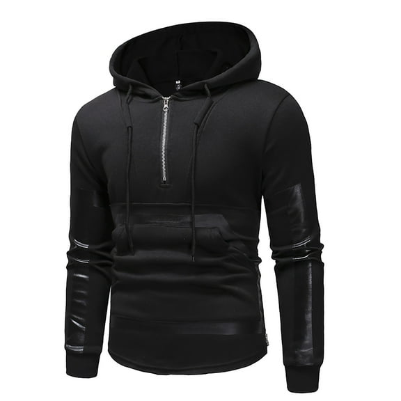 HOMADLES Mens Hoodies Pullover Casual Long Sleeve Soft Outdoor Hiking Drawstring Hooded Sweatshirts Black XL