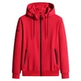 thumbnail image 1 of HOMADLES Mens Jackets Lightweight Casual Zip Up Long Sleeve Windproof Coat with Pocket Breathable, Red L, 1 of 2