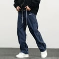 thumbnail image 1 of HOMADLES Mens Jogger Sweatpants Drawstring with Pocket Elastic Waist Straight Leg Sweatpants Sweatpants Navy S, 1 of 6