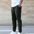 thumbnail image 1 of HOMADLES Mens Joggers Sweatpants with Drawstring Slim Fit Elastic Waist Plaid Print Pants Casual Jogger Pants for Men Black 2XL, 1 of 3