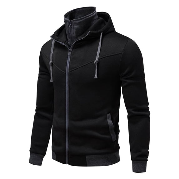 HOMADLES Mens Long Sleeve Hoodie for Men Casual Outdoor Athletic Sweatshirts Hooded for Men with Pockets Hooded Sweatshirts Black M