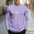 thumbnail image 1 of HOMADLES Mens Long Sleeve Shirts for Men Crewneck Casual Athletic Loose Fit Soft Stretch, Tee Shirts Purple L, 1 of 5