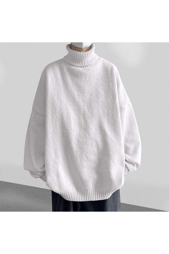 Mens Long Sleeve Tee Shirts High Neck Sweatshirt for Men Outdoor Casual Mens Long Sleeve Shirts Outdoor Casual White