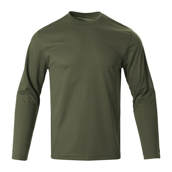 HOMADLES Mens Loose Sweatshirt, Solid Crewneck Long Sleeve Shirt for Men Soft Tops Army Green S