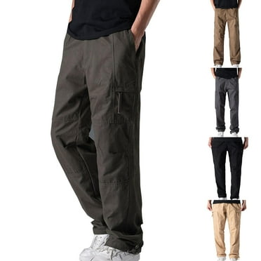 HOMADLES Mens Cargo Pants for Men Relaxed Fit Waterproof Quick Dry Stretch Straight Leg Multiple Pockets Mens Open Bottom Cargo Pants Army Green